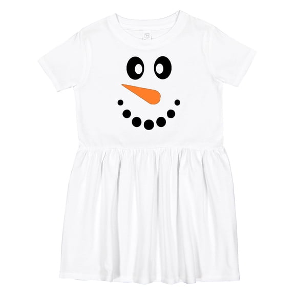 Inktastic Cute Smiling Snowman Face with Carrot Nose Girls Toddler Dress