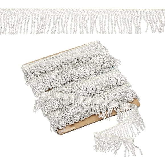 Silver Fringe Trim, 11 Yards x 55mm Fringe Trim Curtain Tassel Fringe Trim Fabric Trims Sewing for Curtain Sofa Clothes DIY Decoration