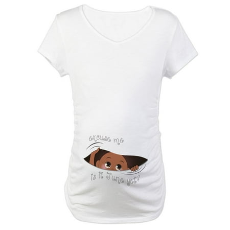 

CafePress - Funny Peeking Out Baby June Maternity T Shirt - Cotton Maternity T-shirt Cute & Funny Pregnancy Tee