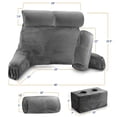 thumbnail image 5 of Nestl Double Reading Pillow Gray Shredded Memory Foam Bed Rest Pillow (2 Count), 5 of 7