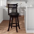 thumbnail image 7 of Dining Room Seating 30" Bar Height Slat Back Swivel Stool, Espresso Finish, Charcoal Fabric Seat,Kitchen Dining Chairs, 7 of 7