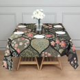 thumbnail image 3 of Pioneer Flower Floral Print Pattern Square Tablecloth,Waterproof Square Table Cover,Wipeable Spillproof Washable Table Cover for Home Kitchen Party Decor 60"x60"(152x152cm), 3 of 6
