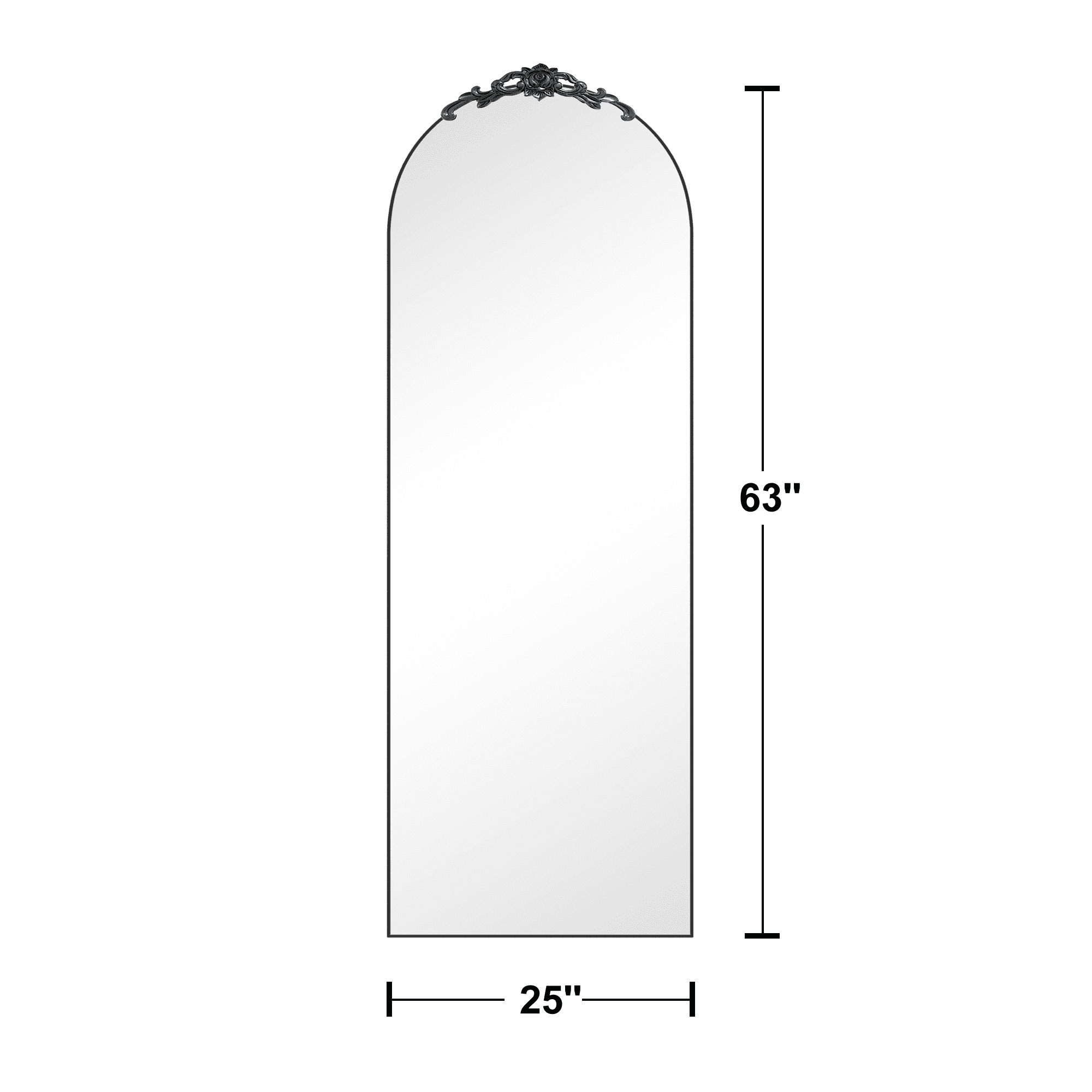 MAYEERTY 64in Arched Full Length Mirror Standing Floor Mirror Full Body Mirror with Bracket, Aluminum Alloy, Gold