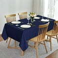 thumbnail image 5 of Round Tablecloth 70 Inch Navy BlueStain Resistant Checkered Table Cloth Cover Protector for Dining Outdoor Tabletop, 5 of 9