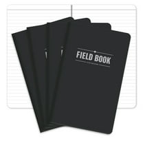 Elan Publishing Company Field Notebook / Journal - 5"x8" - Black - Lined Memo Book - Pack of 4 - ELAN-58-003B