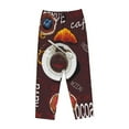 thumbnail image 4 of Disketp A Cup Of Black Coffee On A Saucer Print Women'S Comfy Pajama Pants Casual Drawstring Palazzo Lounge Wide Leg Pants, 4 of 9