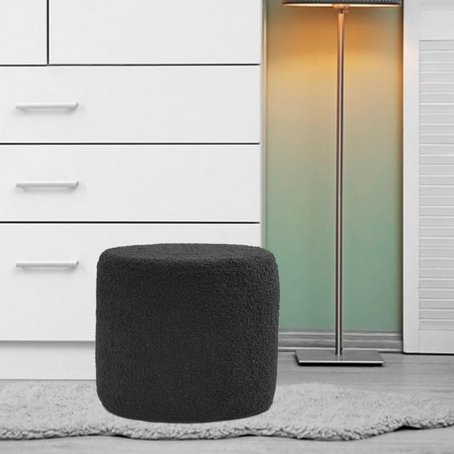 Taburete reposapiés, Taburete cilíndrico pequeño, Taburete escalonado, Asiento resistente, Silla, Sofá, Taburete de té, Reposapiés, Banco para oficina negro BLESIY Escabel