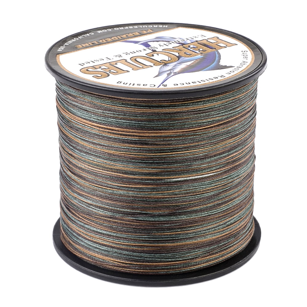 HERCULES Super Cast 500M 547 Yards Braided Fishing Line 40 LB Test for Saltwater Freshwater PE Braid Fish Lines Superline 8 Strands - Camo, 40LB (18.1KG), 0.32MM