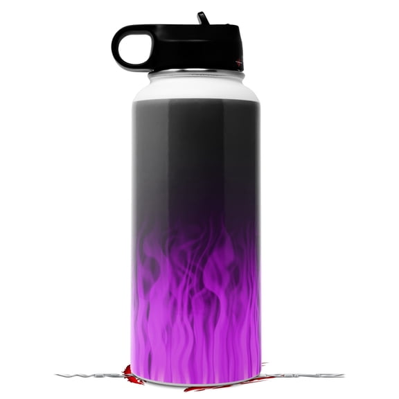 Skin Wrap Decal compatible with Hydro Flask Wide Mouth Bottle 32oz Fire Purple (BOTTLE NOT INCLUDED)