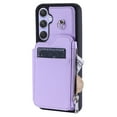 thumbnail image 5 of SaniMore for Samsung Galaxy A54 5G PU Leather Case, Zipper Purse RFID Blocking 4 Card Slots Removeable Wrist Strap Protective Handbag Flip Cover Stylish Shockproof for Girls Women, Purple, 5 of 8