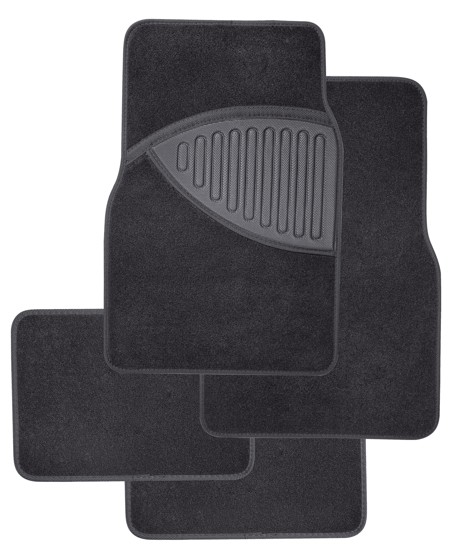 Auto Drive 4pc Carpet Black, with XPE Heelpad, Full Set of Floor Mat