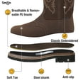thumbnail image 3 of SMILIN Square Toe Cowboy Boots for Men,Waterproof Western Boots,Dark Brown,Size 11.5, 3 of 8