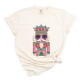 thumbnail image 5 of Pink and Teal Nutcracker Patchwork Print - Women's Garment Dyed Graphic T-Shirt, 5 of 8