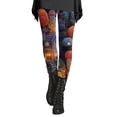 thumbnail image 2 of Halloween Leggings for Women Elastic High Waist Slim Fit Casual Festive Pumpkin Print Workout Running Yoga Pants, 2 of 5