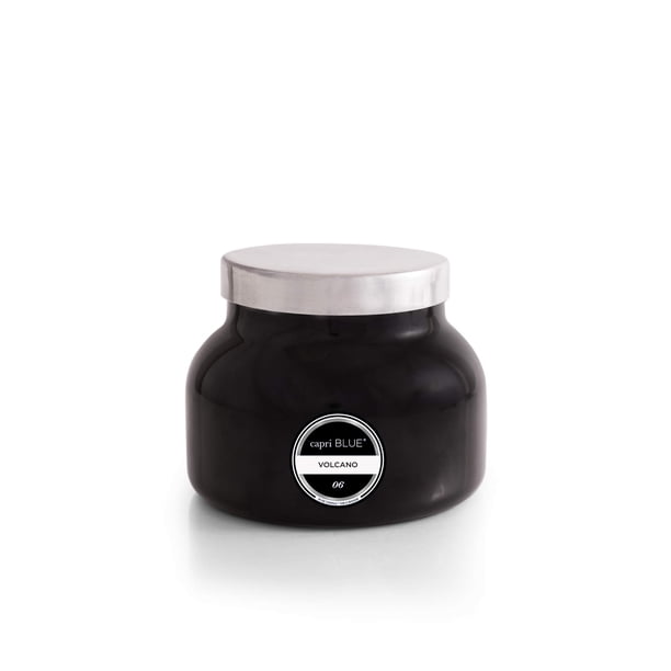 Vela Capri Blue Volcano – Vela en tarro negra – Velas de aromaterapia de lujo – Velas de soja con notas de cítricos azucarados y frutas tropicales – Velas perfumadas para el hogar (19 oz)