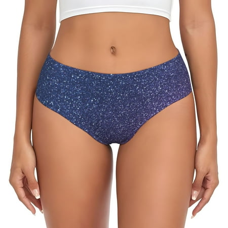 Naloa Violet Glitter Womens No Show Cotton Underwear Mid-High Waisted Soft Ladies Panties Strech Breathable Briefs -3X-Large