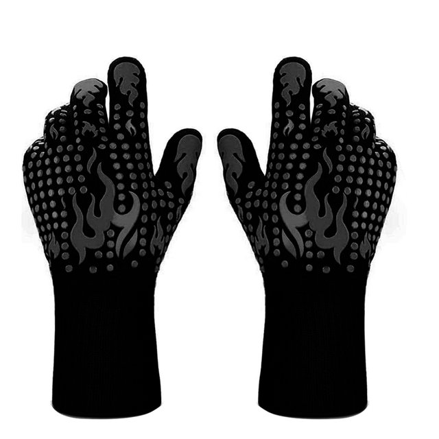 1 par de guantes para barbacoa, guantes para asar resistentes al calor de 1472 °F, guantes de silicona antideslizantes para horno, guantes largos de cocina para barbacoa, cocinar, hornear, cortar Fokelyi XWJ-A0097-3