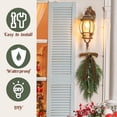 thumbnail image 3 of AHeartcove 2 Pack Christmas Greenery Cedar Teardrop Swag with Velvet Ribbon Bow and Rustic Vintage Bells - Artificial Swag Wreath for Tree Outdoor Front Door Farmhouse Home Wall Mantle Decor(Khaki), 3 of 6