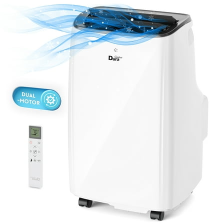 DuraComfort 12000 BTU Portable AC Unit for Apartment up to 300 Sq.Ft, Cooling with Remote, Dehumidifier and Fan, 6550 BTU (SACC), White