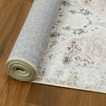 thumbnail image 4 of 9x12 Vintage Washable Rug, Non-Slip Low Pile Oriental Medallion Carpet, Ultra-Thin Non-Shedding Floor Cover for Living Room, Dining Room, Bedroom,Salmon, 4 of 8