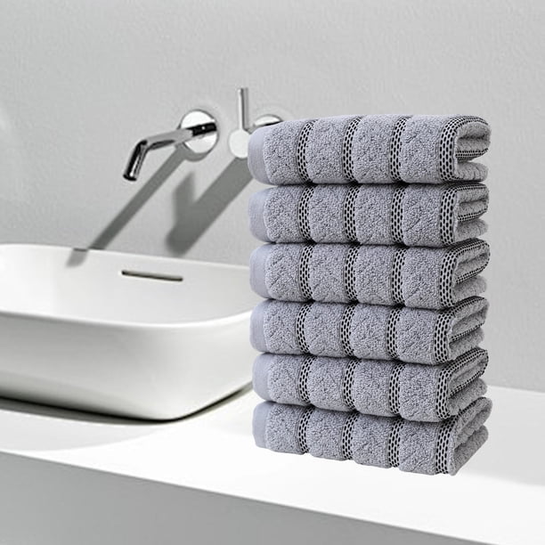Paquete de 6 toallas de algodón, juego de 6 toallas y paños faciales secos altamente absorbentes, suaves y de secado rápido para un cuidado delicado de la piel, ideales para gimnasio,