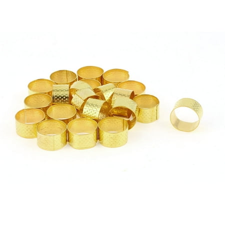 21 Pcs 21mm Diameter Gold Tone Metal Ring Reeded Thimble for Tailoring Sewing