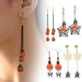 thumbnail image 6 of 1 Pcs Halloween Pumpkin Earrings For Women - Gothic Black Dangle Earrings, Trendy Spooky Jewelry For Halloween Cosplay, Parties and Everyday Wear,Four styles(C), 6 of 8