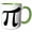 Green/White, variant on 3drose, Math Symbol for Pi, 11oz Mug