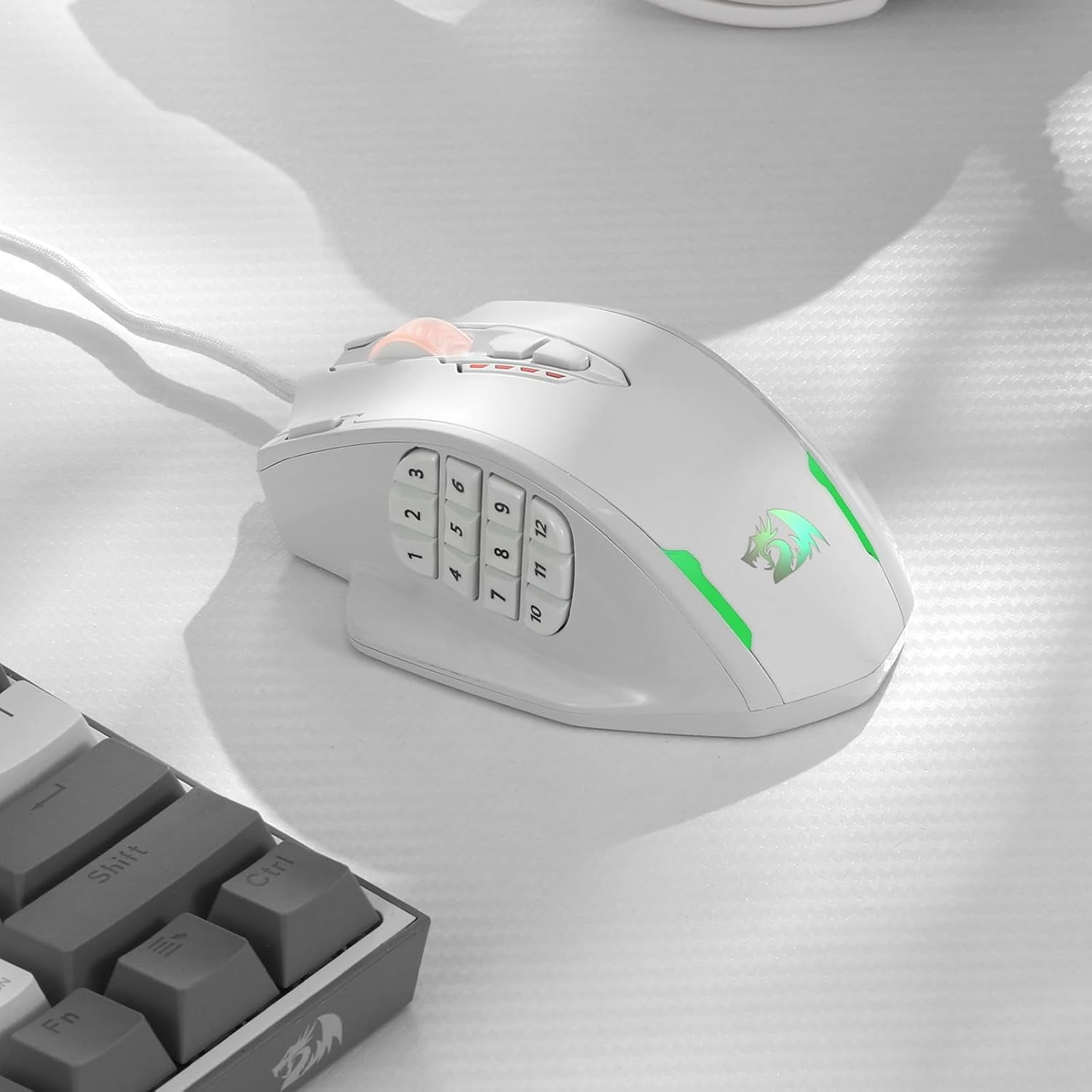 Redragon M908 Impact RGB LED MMO Gaming Mouse – 12 Side Buttons, 12,400 DPI