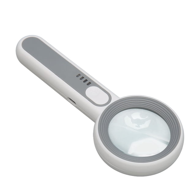 Lupa De Mano, Luz LED 5x, Resistente A Los Arañazos, Lupa Ligera Iluminada, Diseño De Botón Táctil Para Lectura