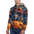 thumbnail image 3 of Goofa Modern Style Pumpkin Witch for Men's Hooded Sweatshirt - Lightweight Pullover Hoodie with Kangaroo Pocket, Perfect for Everyday Wear-Large, 3 of 7