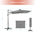 thumbnail image 2 of FLAME&SHADE 10×8FT LED Cantilever Umbrella with Aluminum Frame, and 360° Rotation ,Gray, 2 of 6