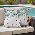 thumbnail image 4 of 4th of July Outdoor Waterproof Pillow Covers, Memorial Day Patriotic Star Eucalyptus Leaf Decorative Square Throw Pillowcase Sofa Cushion Sham for Patio/Couch/Chair, 16"x16" 2 Pack, 4 of 8