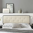 thumbnail image 5 of Pemberly Row Tufted King Fabric and Wood Headboard in Black/Beige, 5 of 9