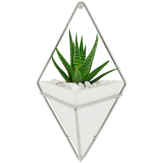 Arcadia Garden Products Small Diamond Wall Planter, Matte White