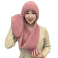 thumbnail image 4 of Idoravan Womens Winter Beanie Hat Scarf Set Winter Women Solid Color Fashion Padded Thickened Hat Scarf Warm Ear Protection Head Warm Wind and Snow Hat Pink, 4 of 6