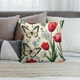 thumbnail image 6 of Pioneer Flower And Butterfly Pillow Covers,Pioneer Flower And Butterfly Throw Pillow Covers 24"×24" ,Living Room Sofa Couch Pillow Covers,Decorative Pillow Covers, 6 of 7