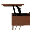 thumbnail image 3 of Simpli Home Hunter 36 inch Wide Solid Mango Wood Industrial Contemporary Small Lift Top Coffee Table in Umber Brown and Gold, 3 of 9