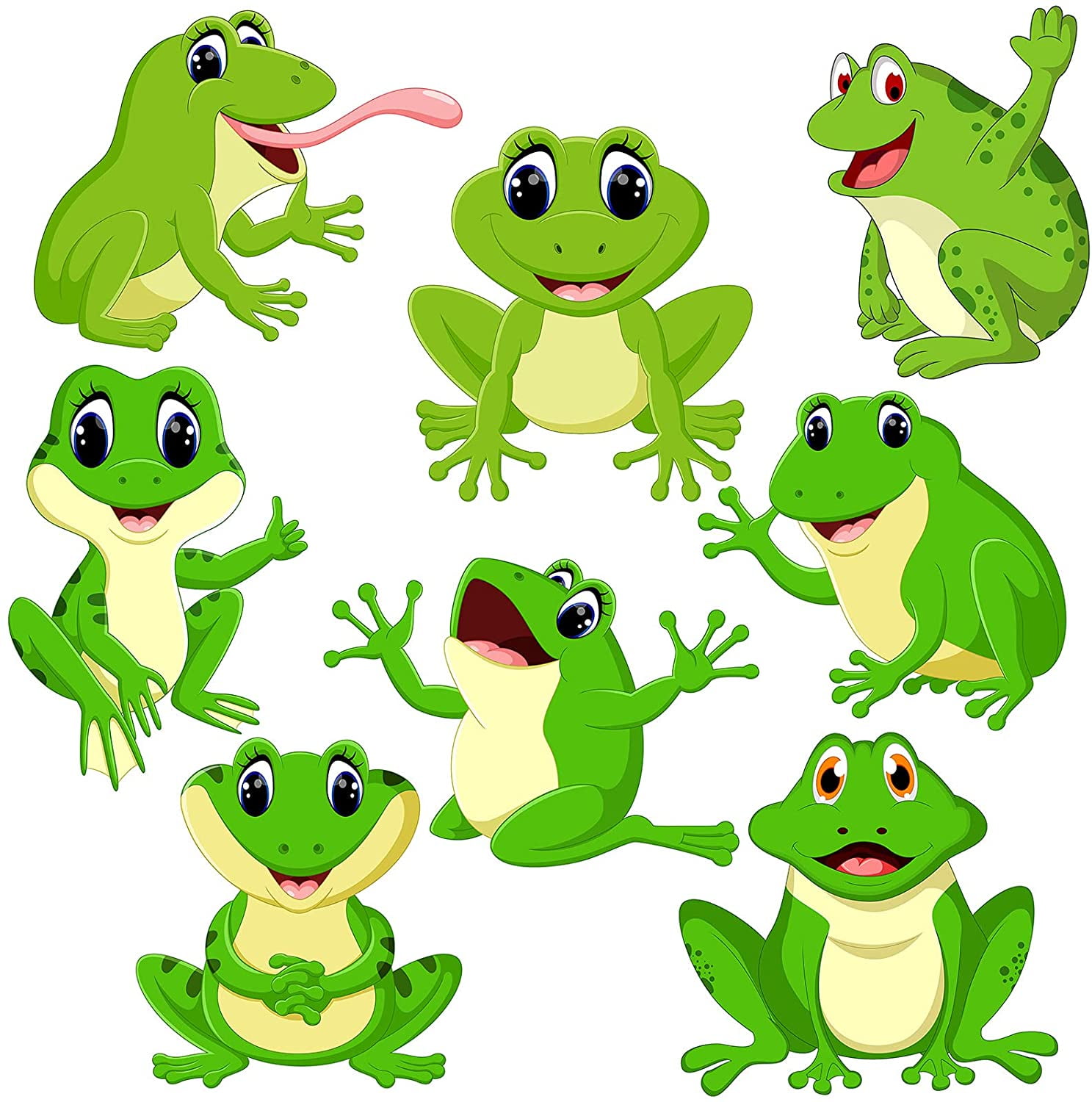 48 Pieces Funky Frogs Cut-Outs Cute Frog Accent Bulletin Board Cut-Outs