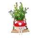 thumbnail image 3 of Maceta con forma de cara sonriente, bonita escultura colgante de resina con forma de flor Rojo, 3 of 9