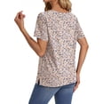 thumbnail image 3 of Fantaslook V Neck T Shirts for Women Floral Summer Tops Short Sleeve Shirts Casual Tunic Tops, 3 of 8