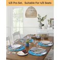 thumbnail image 5 of 15 Inch Round Placemats Set of 4, Blue Christmas Non Slip Heat Insulation PP Table Mats, Snowman Xmas Tree Ball Gifts Winter Washable Place Mats for Kitchen Dining Party Table Decor, 5 of 7