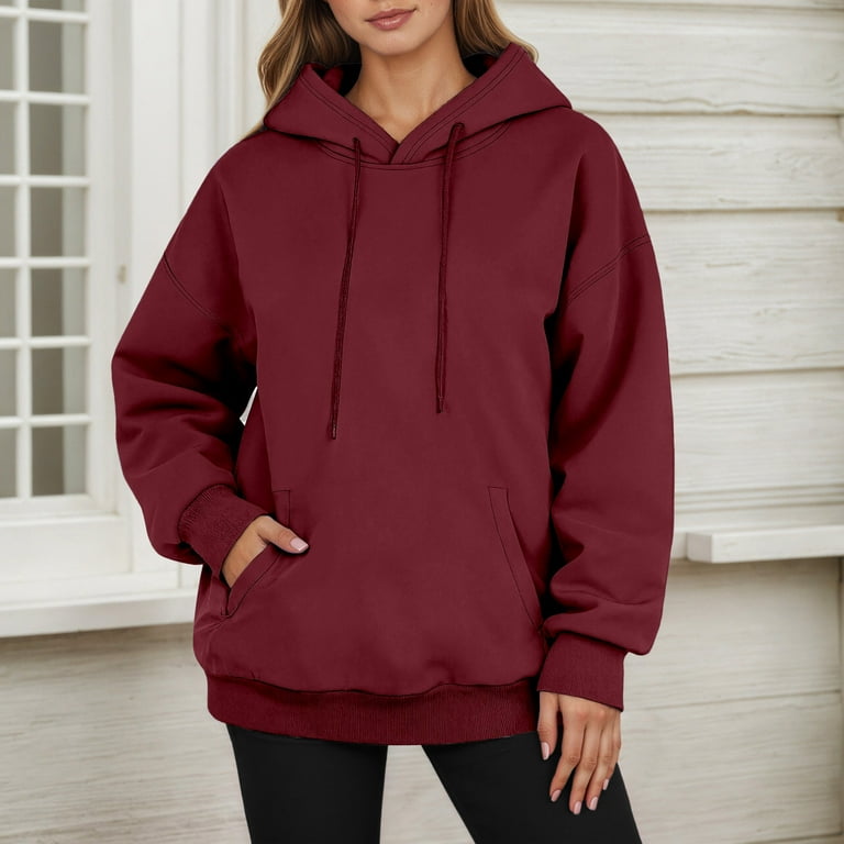 Hoodie Women Ruched Pullover Hoodie Gym Outfit Streetwear Men's Casual  Pullover Hoodie Long Sleeve Comfortable Winter Warm Lined Sweatshirt With  Drawstring Pocket For Daily Wear - Walmart.com