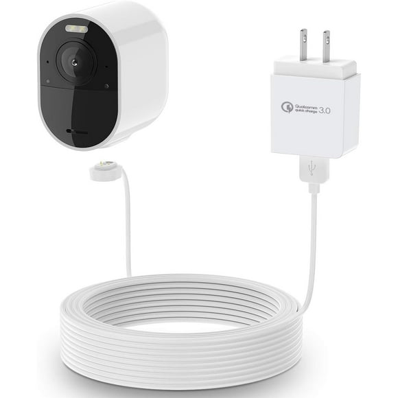 ERDS-30ft Charging Cable for Arlo Pro 5S, Pro 4, Pro 3, Arlo Ultra, Magnetic Power Cable with Power Adapter Continuously Charging Arlo Camera, NOT for Floodlight (1 Pack)