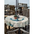 thumbnail image 2 of Outdoor Tablecloth with Umbrella Hole for Patio/Picnic/Party/Camping, Teal Anchors Coastal Waterproof Table Cloth Round Cover Washable, Vintage Summer Beach Nautical (Dia 54"), 2 of 8