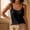 Women's Fitted Camisole Tank Top-Black, variant on Homenesgenics Fitted Camisole Vest Sleeveless Shirts Round Neck Solid Color Spaghetti Strap Tank Top Beige XL