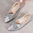 thumbnail image 6 of Domzle Flats for Women Pointed Toe Fashion Wedding Shoes Work Casual Slip-On Dress Shoes Women Comfortable Dressy Flat Silver, 6 of 9