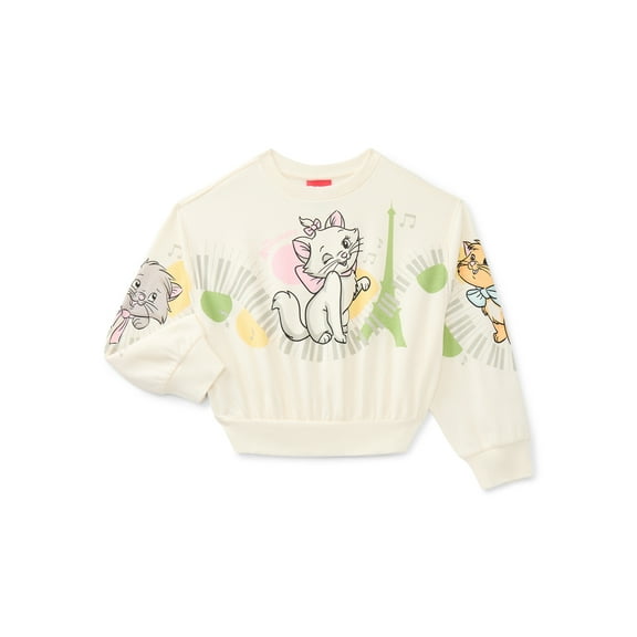 Disney's Aristocats Marie Girls Graphic Fleece Crew Pullover, Sizes 4-16