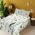 thumbnail image 3 of Ambesonne Colorful Fitted & Top Sheet Set with Shams, Flowers s, Multicolor, 3 of 5