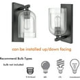 thumbnail image 6 of Farmhouse Wall Sconce Lighting Black Wall Light with Double Glass Shade, 6 of 7